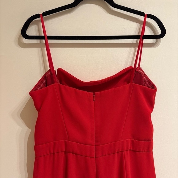 Jill Jill Stuart Red Crepe Strapless Jumpsuit Size 12 - Picture 9 of 12